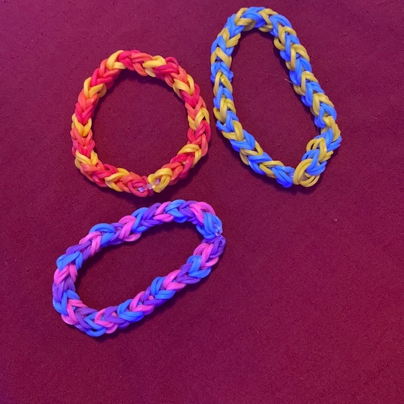 3 rubber band bracelets unisex, meant for small wrists - Picture 2 of 4